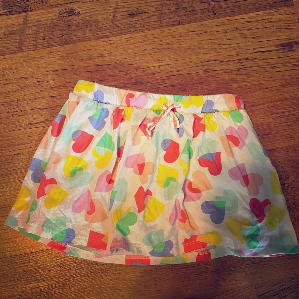White skort with colored hearts